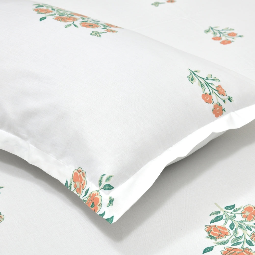 Combed Cotton King Bedsheet Petals of Tradition, 186 TC