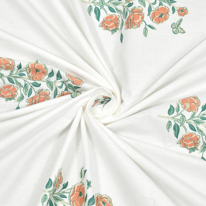 Combed Cotton King Bedsheet Petals of Tradition, 186 TC