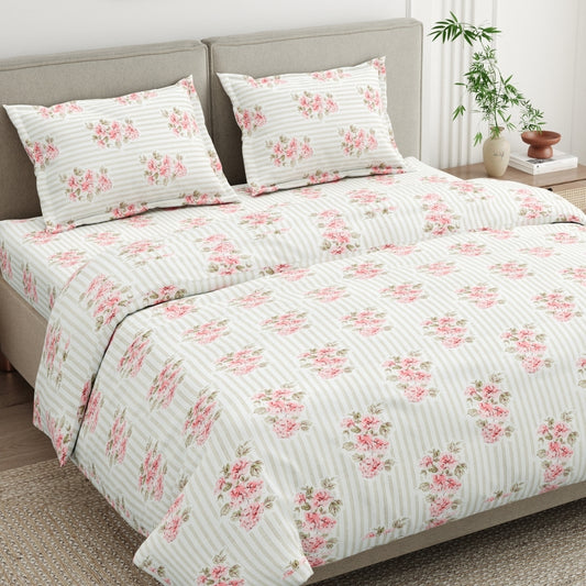 Radiance in Bloom Combed Cotton King Bedsheet , 186 TC