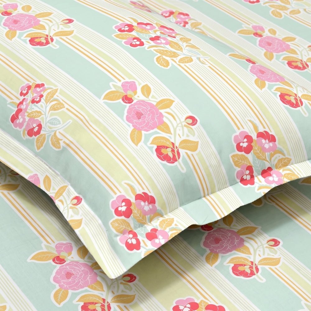 Golden Hour Garden 100% Cotton King Flat Bedsheet, 186 TC