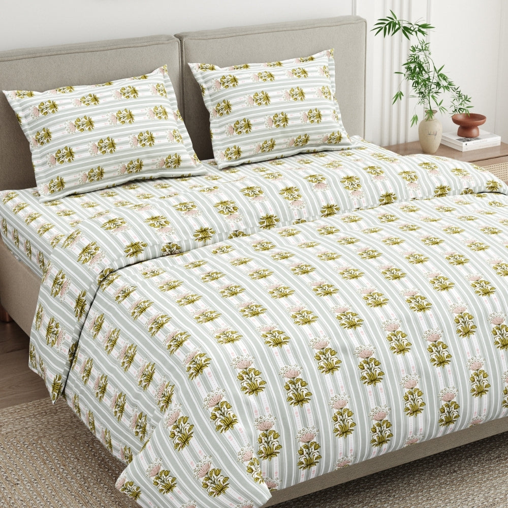 Heritage Garden 100% Cotton Double Size Bedsheet, 186TC