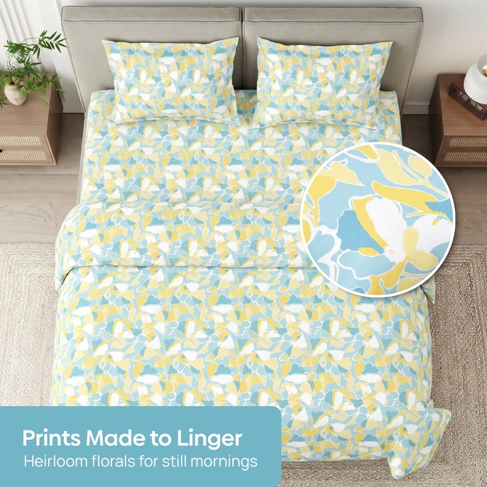 Summer Mirage 100% Cotton King Flat Bedsheet, 186 TC
