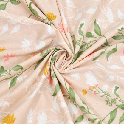 100% Cotton Single Flat 186 TC Bedsheet, Noctiflora, Pink