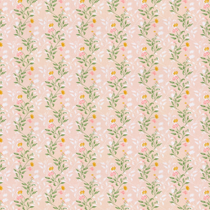 100% Cotton Single Flat 186 TC Bedsheet, Noctiflora, Pink