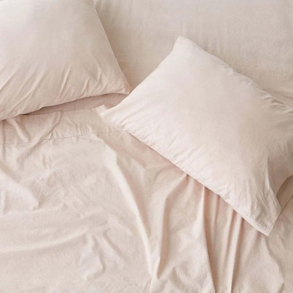 Organic Cotton King Flat Sheet- Rose Whisper 300 TC Percale