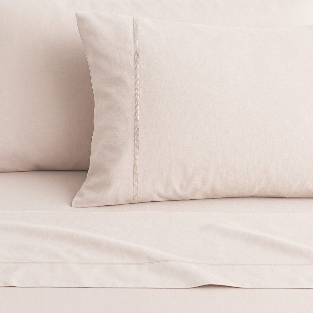 Organic Cotton King Flat Sheet- Rose Whisper 300 TC Percale