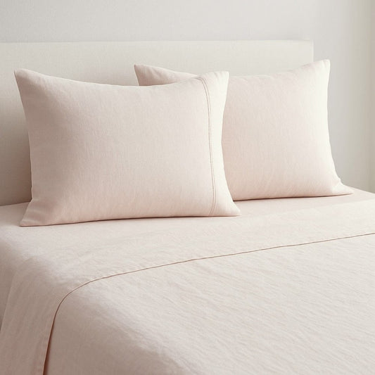 Organic Cotton King Flat Sheet- Rose Whisper 300 TC Percale