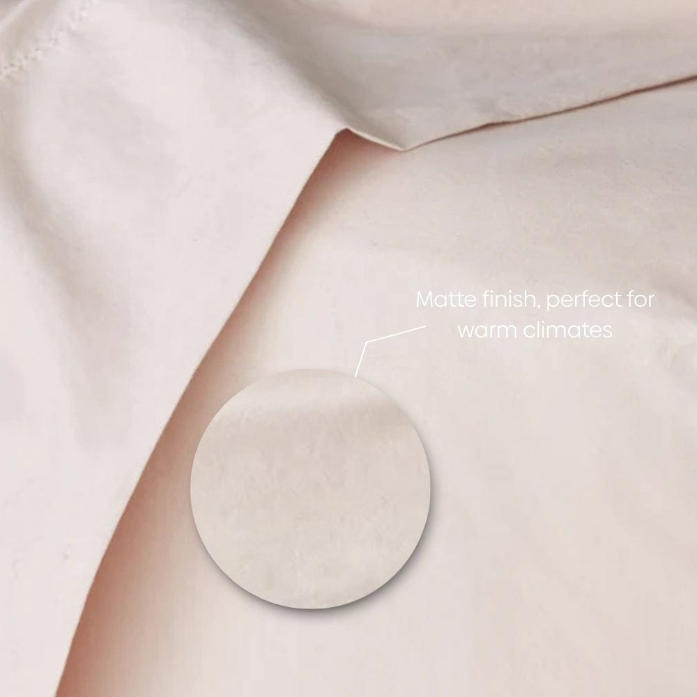 Organic Cotton King Flat Sheet- Rose Whisper 300 TC Percale