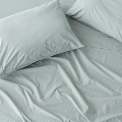 Organic Cotton King Flat Sheet- Coastal Calm 300 TC Percale