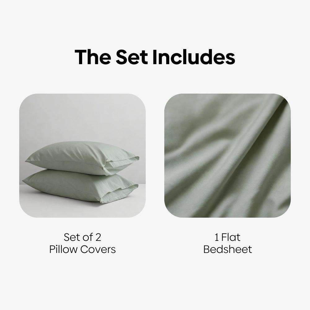 Organic Cotton Bedsheet - Coastal Calm 300 TC Percale