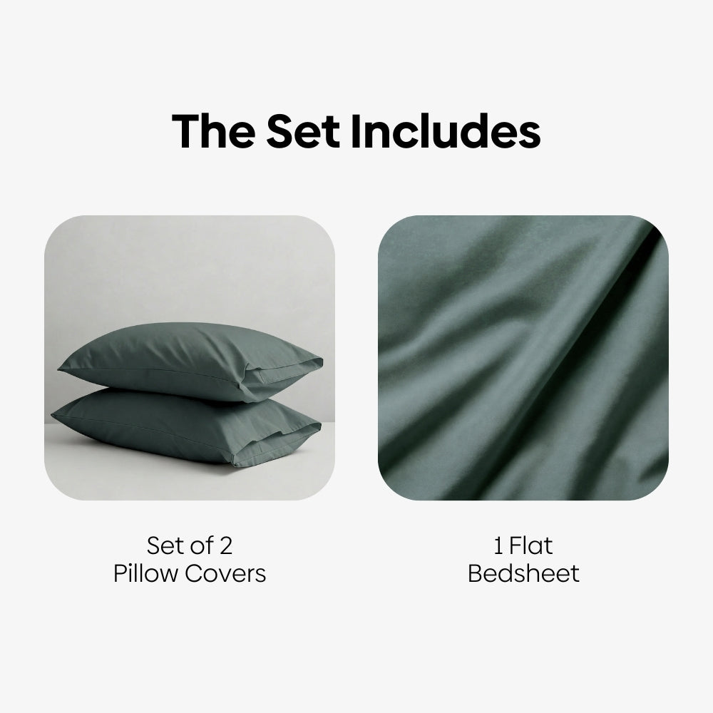 Organic Cotton Bedsheet- Deep Drift 300 TC Percale