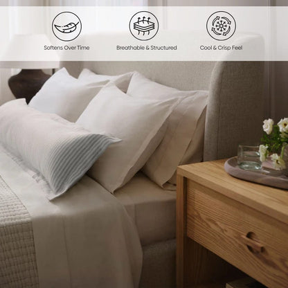 Organic Cotton King Flat Sheet- Vanilla Dawn 300 TC Percale