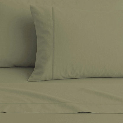 Organic Cotton King Flat Sheet- Verdant Haze 300 TC Percale