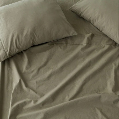Organic Cotton King Flat Sheet- Verdant Haze 300 TC Percale