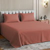 Luxury 300 TC Sateen 100% Cotton King Flat Bedsheet, Amber Glow