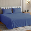 Luxury 300 TC Sateen 100% Cotton King Flat Bedsheet, Blue Haze