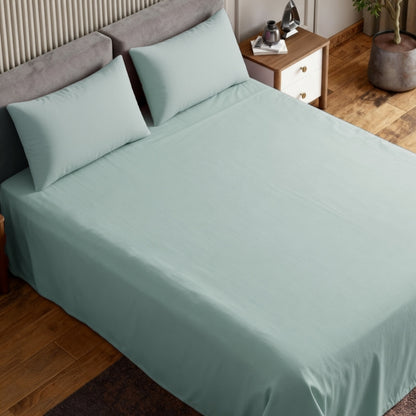 Luxury 300 TC Sateen 100% Cotton King Flat Bedsheet, Spring Mint