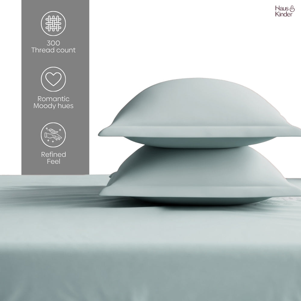 Luxury 300 TC Sateen 100% Cotton King Flat Bedsheet, Spring Mint