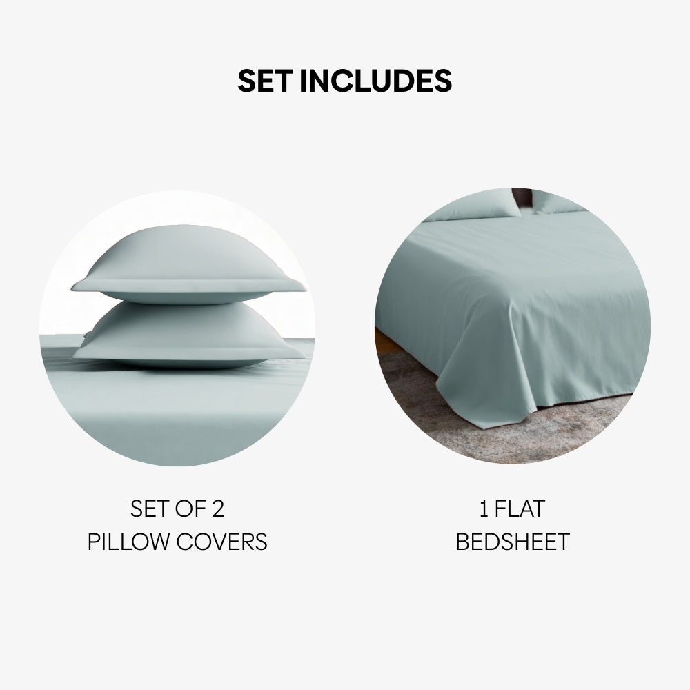 Luxury 300 TC Sateen 100% Cotton King Flat Bedsheet, Spring Mint
