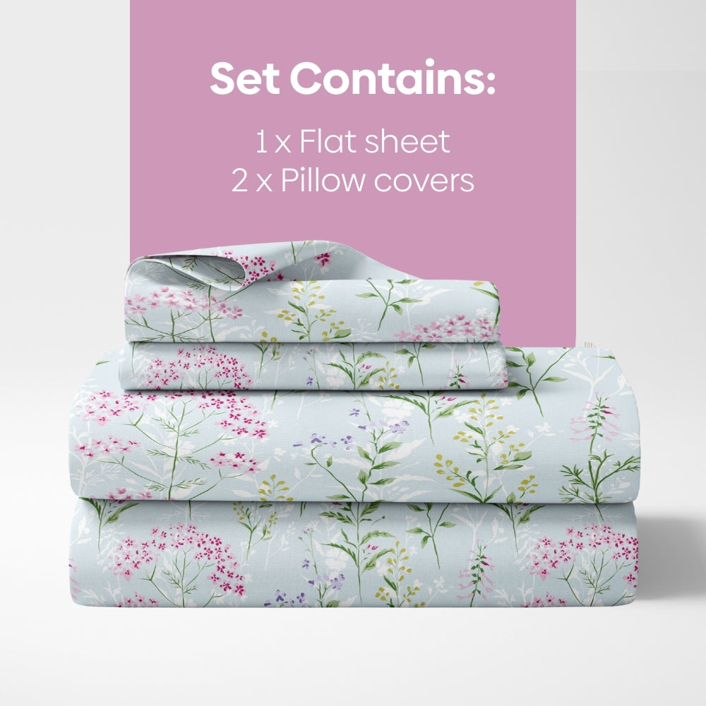 Elegant Bloom 100% Cotton Double Size Bedsheet, 186 TC
