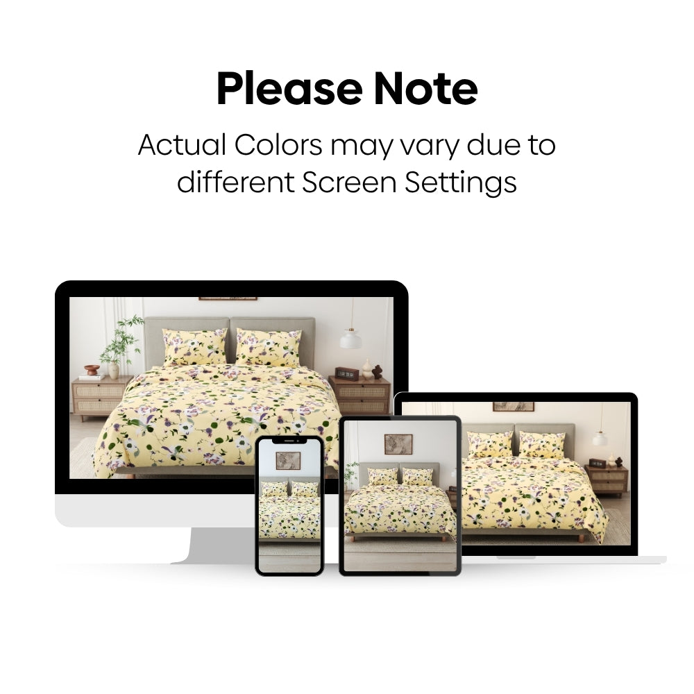 Bold Floral 100% Cotton King Size Bedsheet, 144 TC