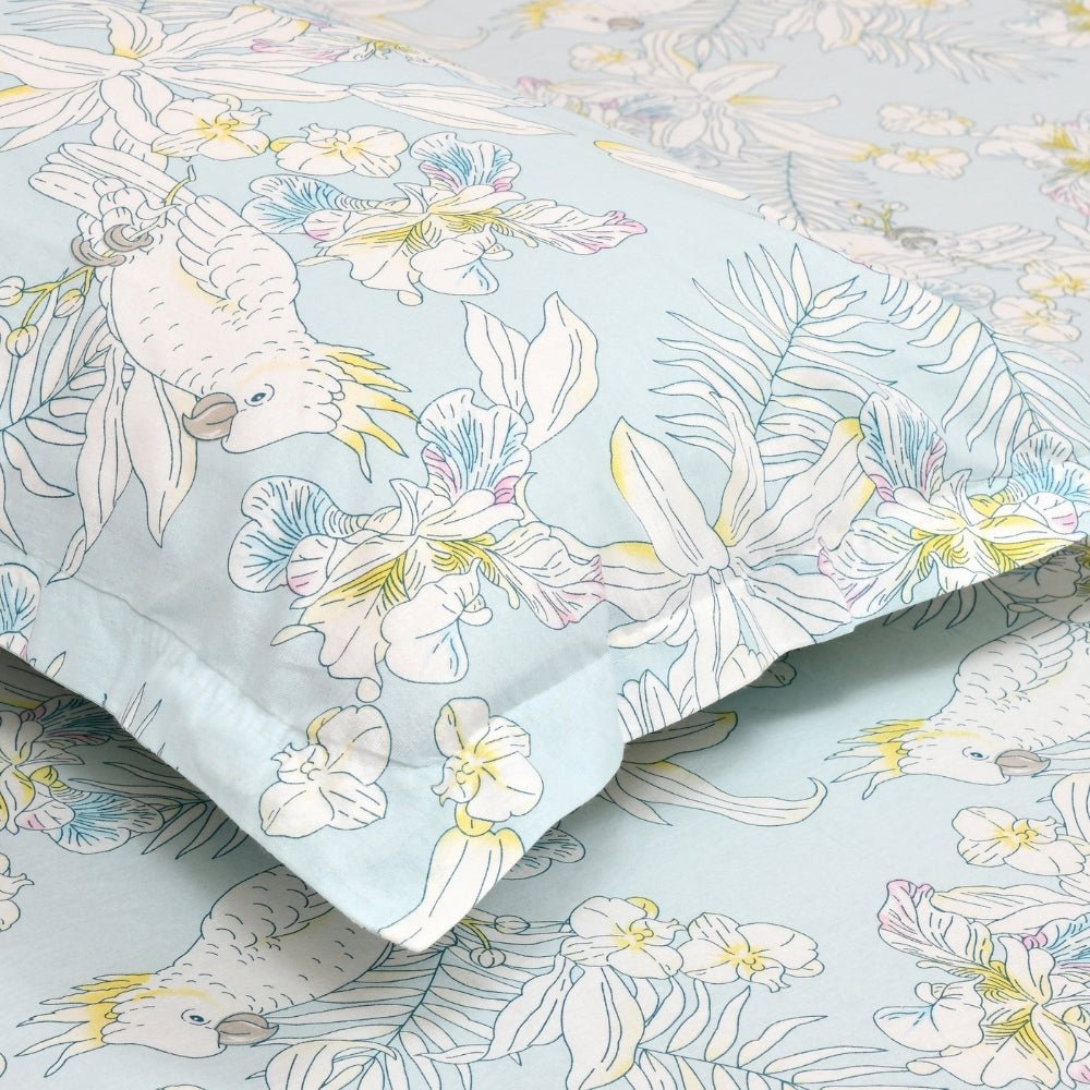 Tropical Bird, 100% Cotton King Fitted Bedsheet, 144 TC - Bedsheets | haus & kinder