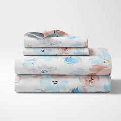 300 TC Satin Royale Bedsheet Aurelia Petals, Multicolor - King Size | haus & kinder