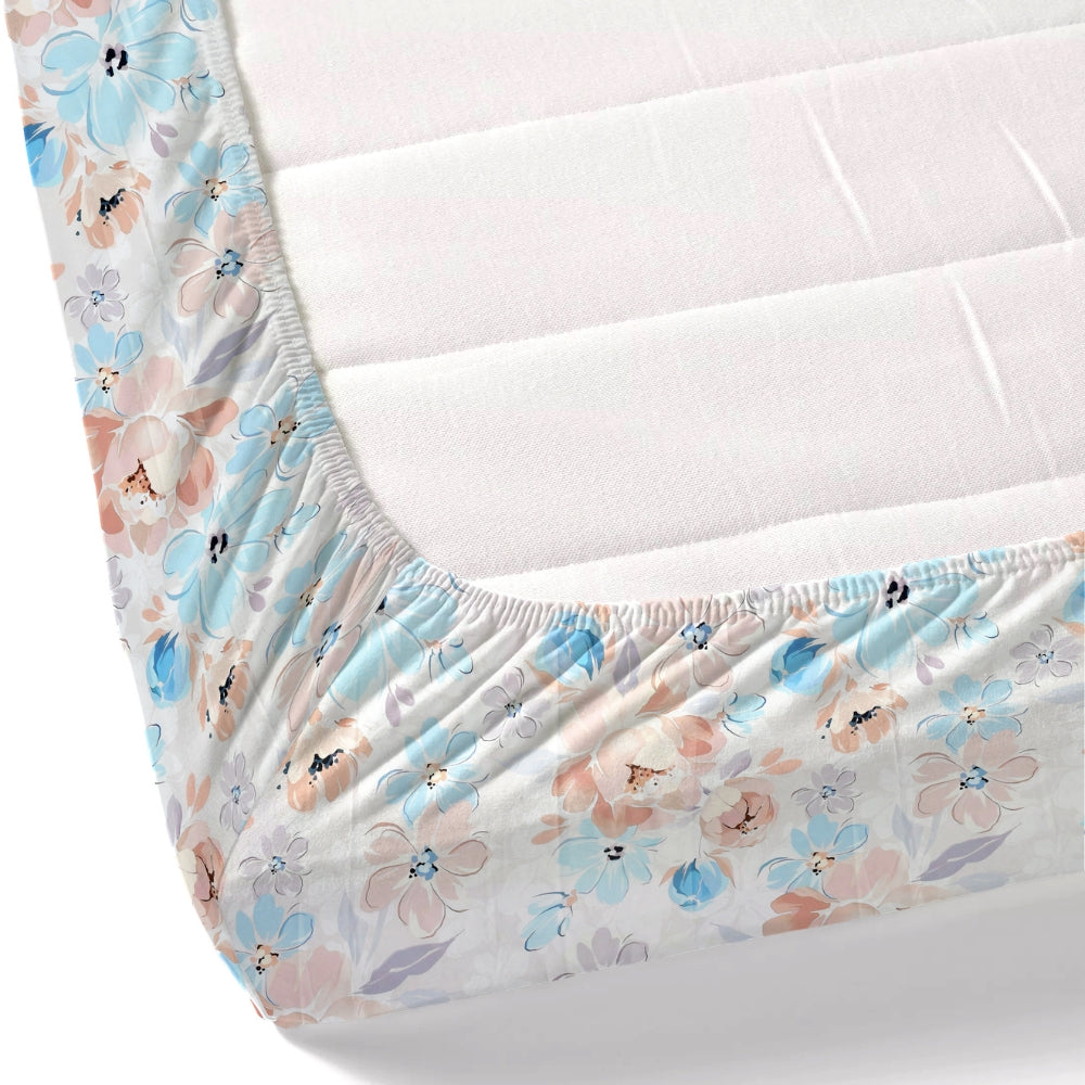 300 TC Satin Royale Bedsheet Aurelia Petals, Multicolor