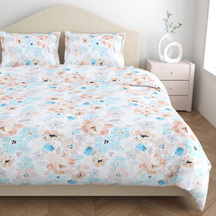 300 TC Satin Royale Bedsheet Aurelia Petals, Multicolor - King Size | haus & kinder