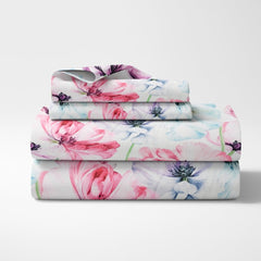 300 TC Satin Royale Bedsheet Floreal Mystique, Multicolor - King Size | haus & kinder