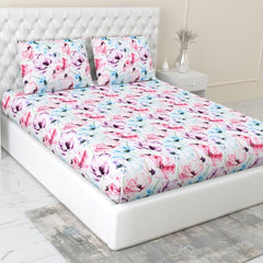 300 TC Satin Royale Bedsheet Floreal Mystique, Multicolor - King Size | haus & kinder