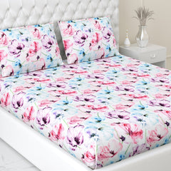 300 TC Satin Royale Bedsheet Floreal Mystique, Multicolor - King Size | haus & kinder