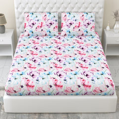 300 TC Satin Royale Bedsheet Floreal Mystique, Multicolor - King Size | haus & kinder