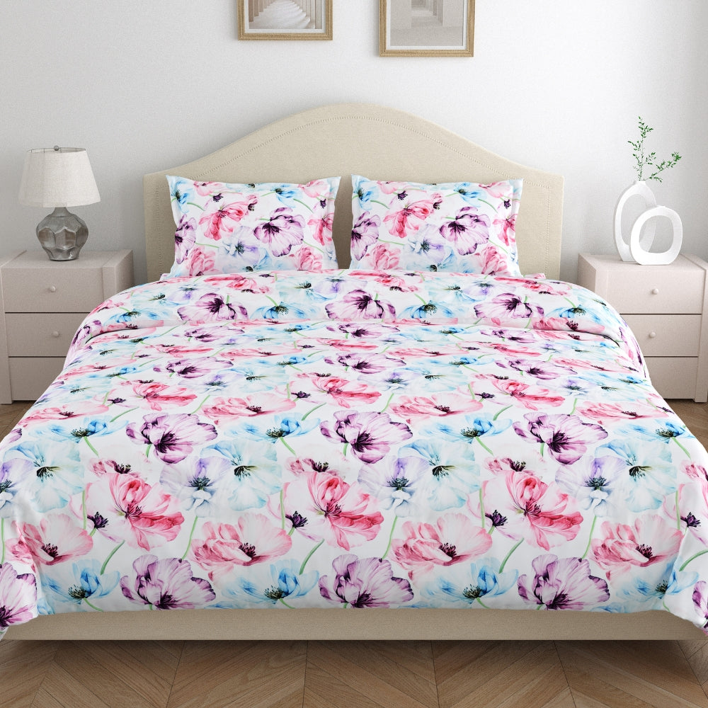 300 TC Satin Royale Bedsheet Floreal Mystique, Multicolor