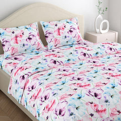 300 TC Satin Royale Bedsheet Floreal Mystique, Multicolor - King Size | haus & kinder