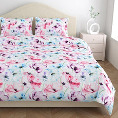 300 TC Satin Royale Bedsheet Floreal Mystique, Multicolor - King Size | haus & kinder