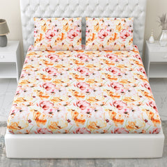 300 TC Satin Royale Bedsheet Seraphine Blossom, Multicolor - King Size | haus & kinder