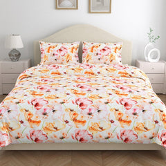 300 TC Satin Royale Bedsheet Seraphine Blossom, Multicolor - King Size | haus & kinder