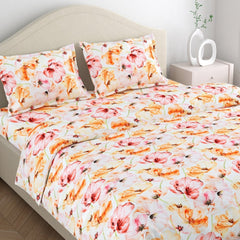 300 TC Satin Royale Bedsheet Seraphine Blossom, Multicolor - King Size | haus & kinder