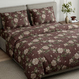 Rose Cascade 100% Cotton Double Flat Bedsheet,Mauve - 144 TC - Bedsheets | haus & kinder