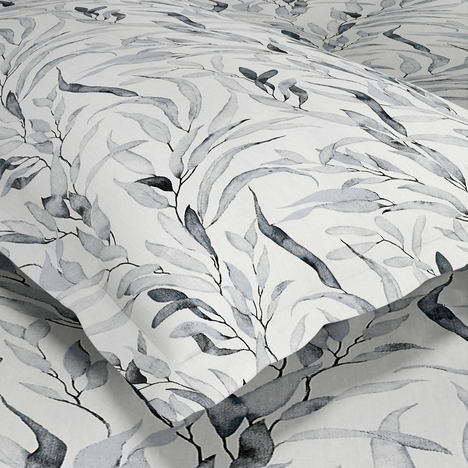 Whispering Willow 100% Cotton Double Flat Bedsheet, Mist Blue - 186 TC - Bedsheets | haus & kinder