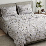Whispering Willow 100% Cotton Double Flat Bedsheet, Soft Mocha - 186 TC - Bedsheets | haus & kinder