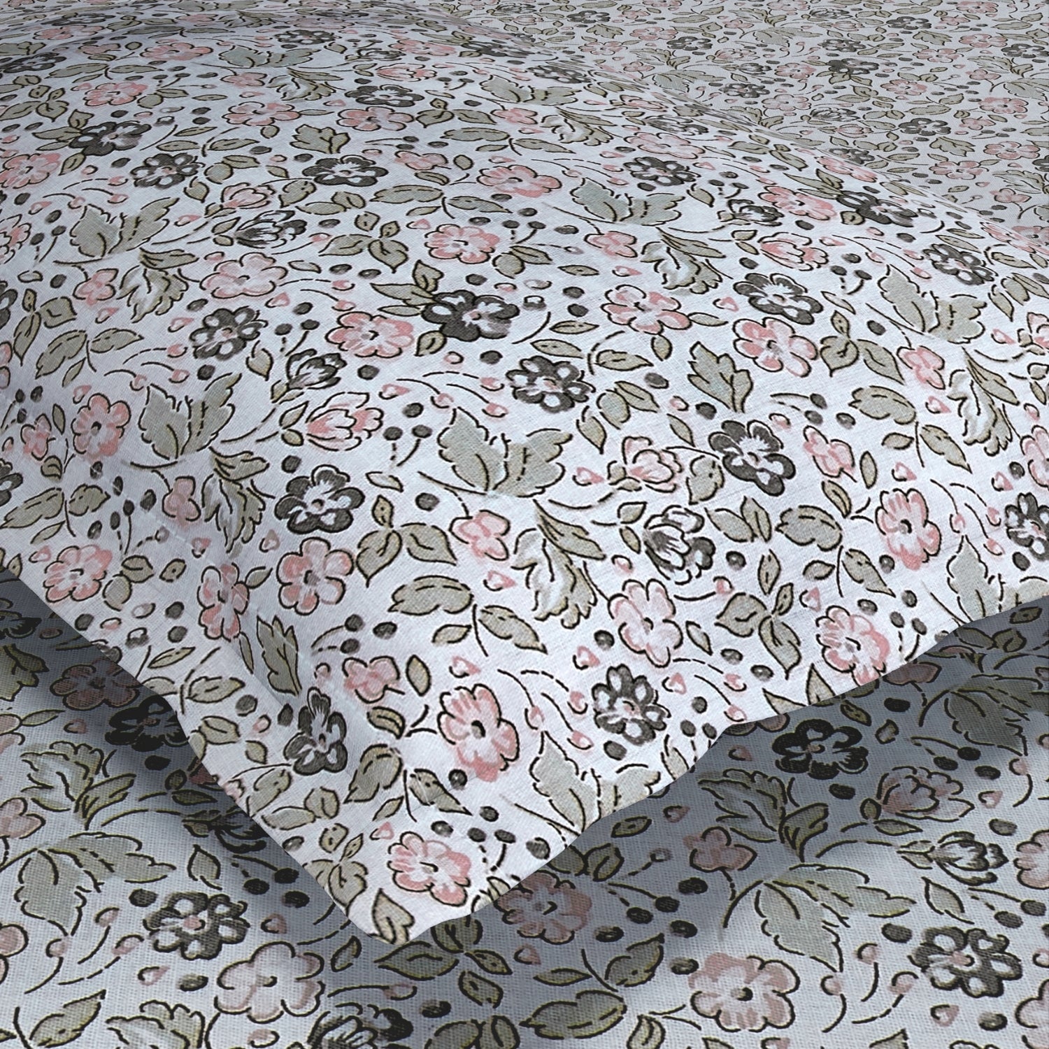 Cottage Calico 100% Cotton Double Flat Bedsheet, Muted Terracotta - 186 TC - Bedsheets | haus & kinder