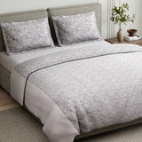 Cottage Calico 100% Cotton Double Flat Bedsheet, Mocha Mousse - 186 TC - Bedsheets | haus & kinder