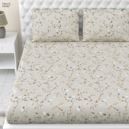 Celebration Gift Set of 7- Bed Sheet & Towel Set, Ivory