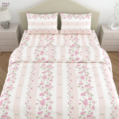 Celebration Gift Set of 7- Bed Sheet & Towel Set, Pink