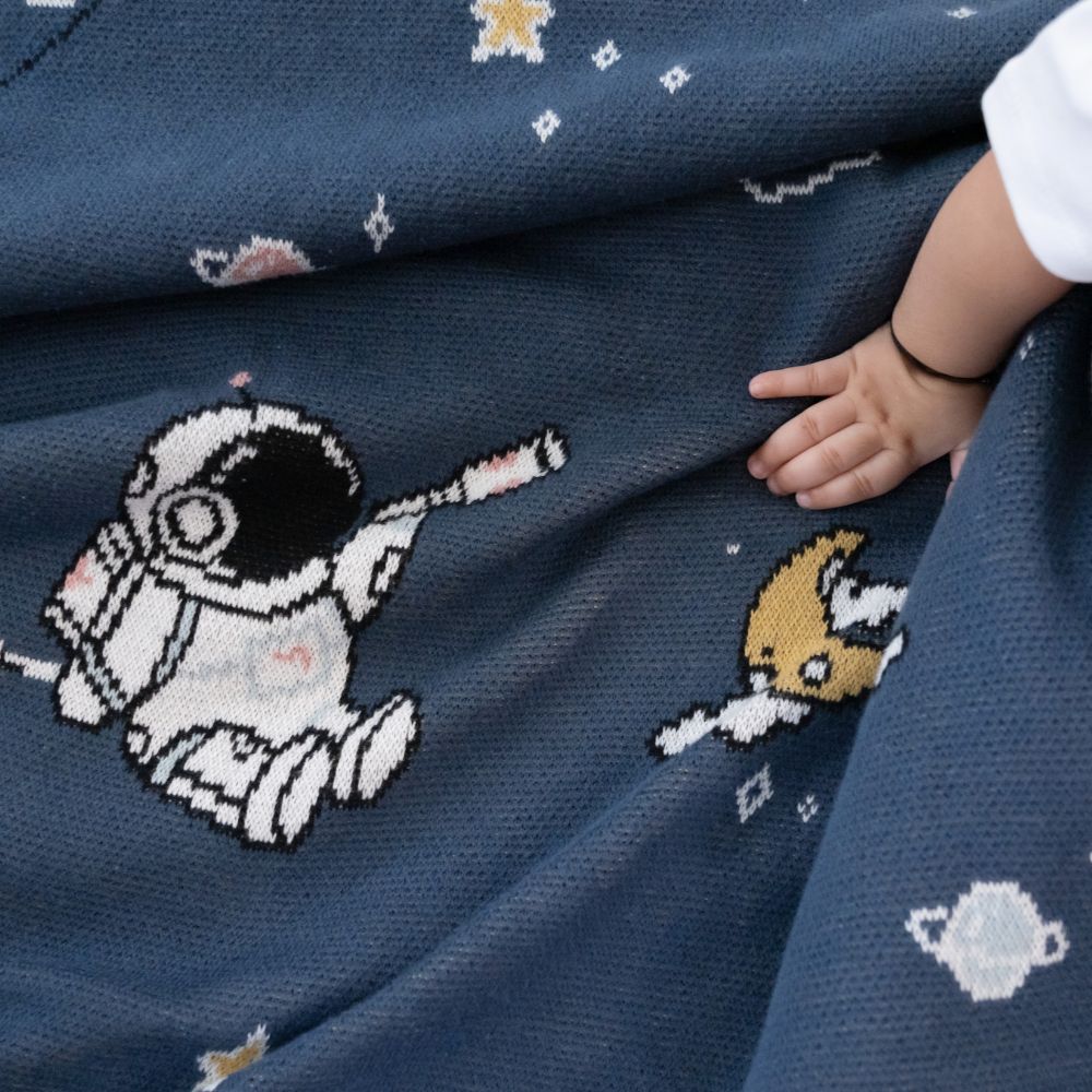 Spacewalk 100% Cotton Knitted All Season AC Blanket 0-2 Years - Blanket | haus & kinder