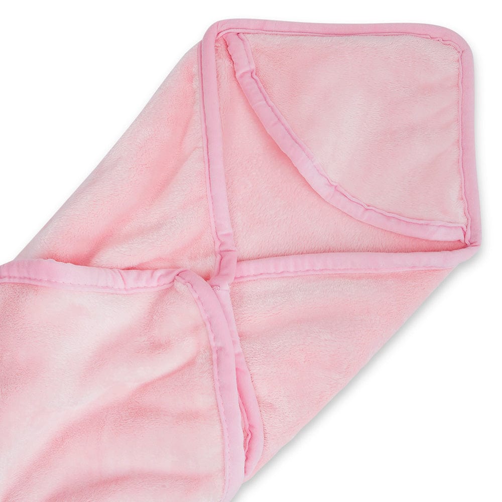 Super Soft Plush Baby Hooded Flannel Blanket - Sage Green & Baby Pink