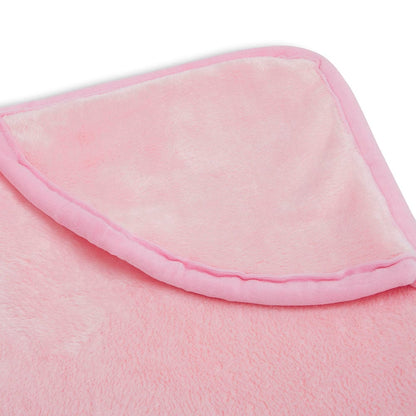 Super Soft Plush Baby hooded Flannel Blanket, Baby Pink