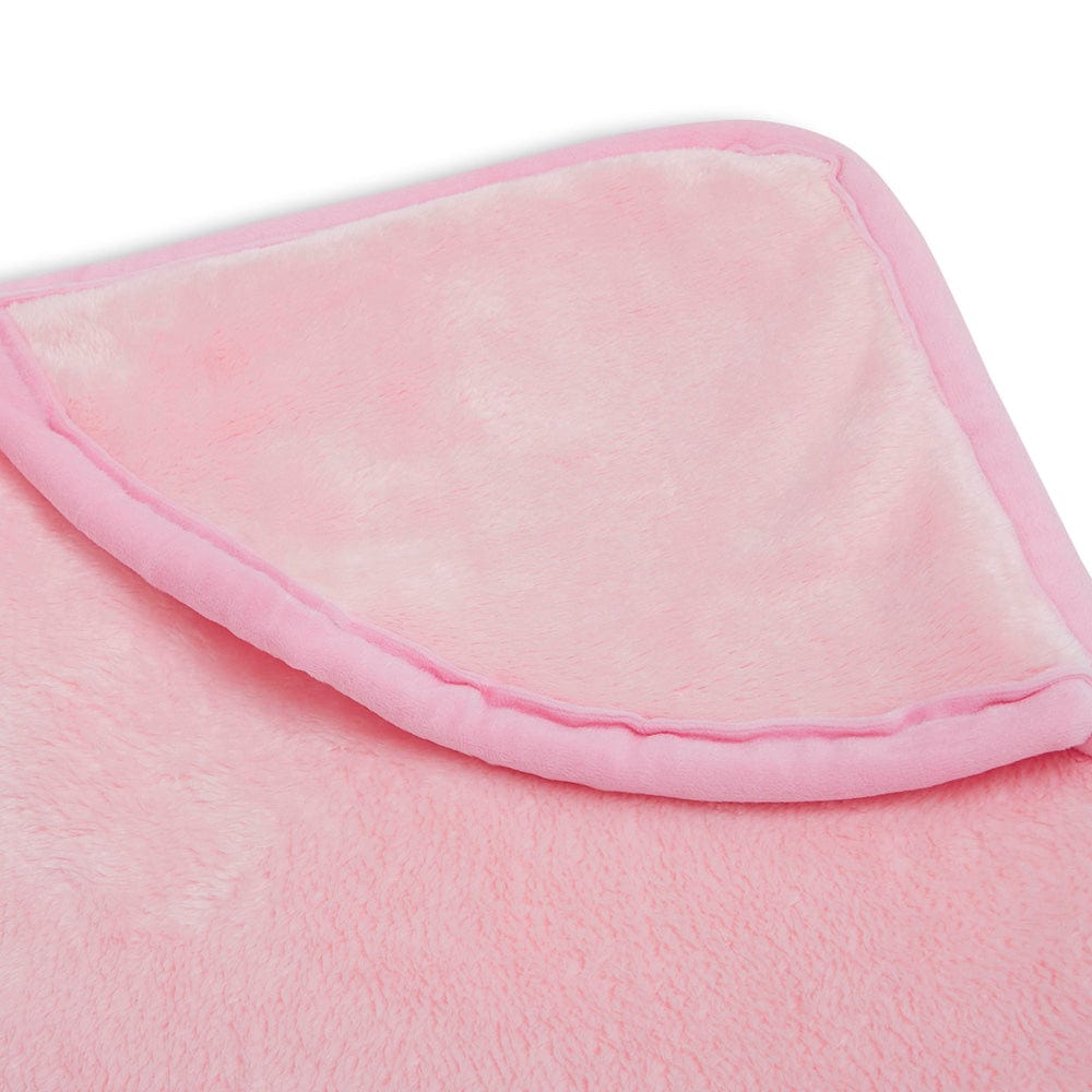 Super Soft Plush Baby Hooded Flannel Blanket - Sage Green & Baby Pink